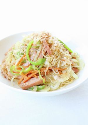 簡単美味しい【素麺チャンプルー（めんつゆ-レシピのメイン写真