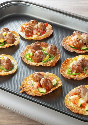 餃子の皮でミートボールピザ-レシピのメイン写真