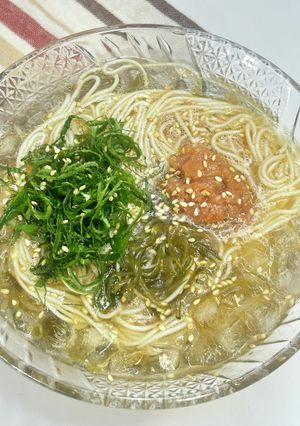 【動画有】めかぶと梅しそそうめん-レシピのメイン写真