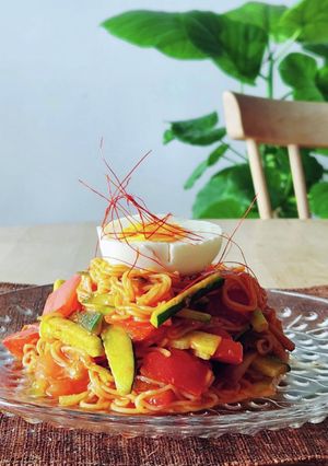 みょうが☆冷やし素麺☆ごま油和え-レシピのメイン写真
