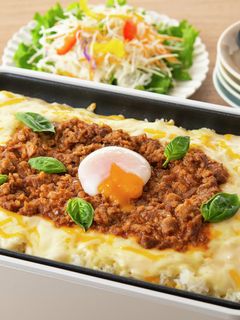 ミートボールで簡単ホットプレートドリア-レシピのメイン写真