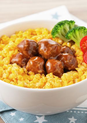 ミートボールの親子丼-レシピのメイン写真
