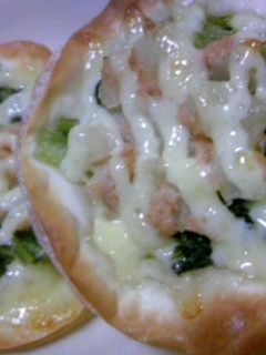 餃子の皮で☆ほうれん草ツナマヨピザ-レシピのメイン写真