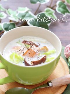 白菜と鮭の味噌ミルクスープ☆-レシピのメイン写真