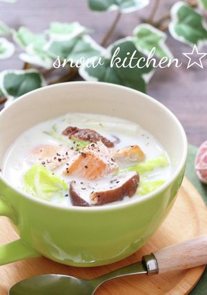 白菜と鮭の味噌ミルクスープ☆-レシピのメイン写真