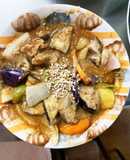 レンジ根菜茄子簡単中華レバニラ味甘酢酢豚