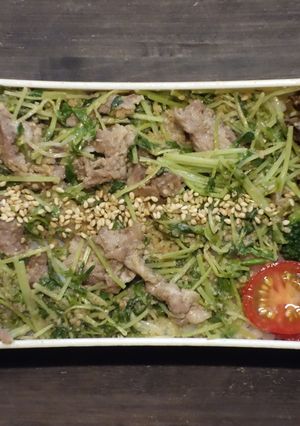 豚肉と豆苗のごま和え丼弁当-レシピのメイン写真