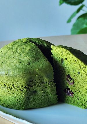 レンジで米粉パン♪抹茶で簡単朝食♪ランチ-レシピのメイン写真