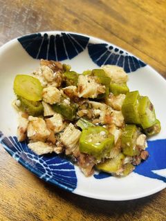 オクラと長芋の梅かつお和え-レシピのメイン写真
