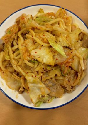 【スタミナ】豚キムチうどん-レシピのメイン写真