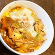 お一人様野菜たっぷりレモンチゲ味親子丼風