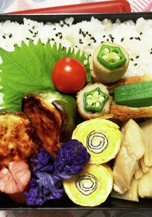 8/2ﾖｯﾁｬﾝ ピーマン肉詰め弁当-レシピのメイン写真