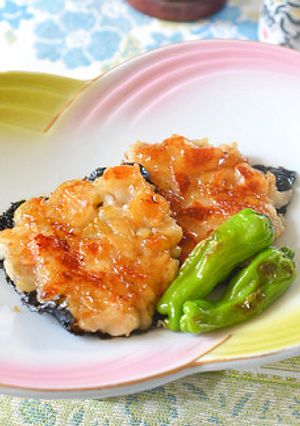 はんぺんと茄子、海老をあわせて蒲焼風に♪-レシピのメイン写真
