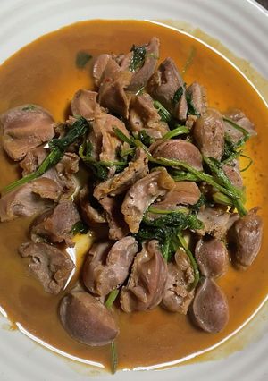 砂肝サラダほうれん草コチュジャン炒め-レシピのメイン写真