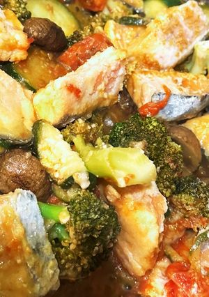 銀鮭と冷凍残り野菜のアーリオオーリオ-レシピのメイン写真