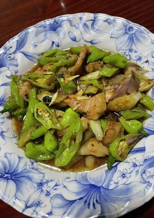 牛ホルモン腸甘長こしょうみょうが炒め-レシピのメイン写真