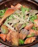簡単、あまから鶏むね肉と茄子の照り焼き