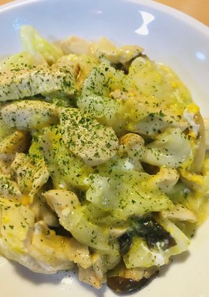 鶏肉の「生姜湯」キャベツ＆キノコ炒め-レシピのメイン写真