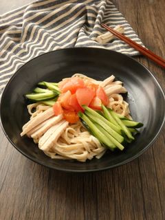 サラダチキンとキュウリのごまだれうどん-レシピのメイン写真
