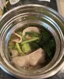 豚バラとモロヘイヤとおくらの中華スープ