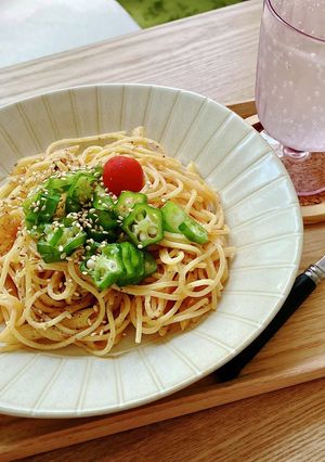 おくらとお酢で♪さっぱり和風パスタ-レシピのメイン写真