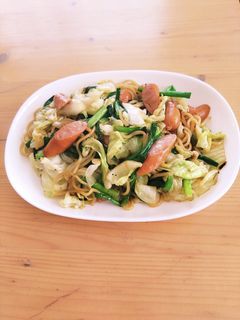 ニラ焼きそば-レシピのメイン写真