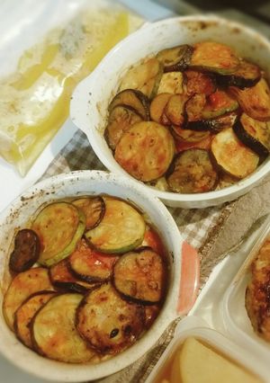 夏野菜とひき肉のオーブン焼き-レシピのメイン写真