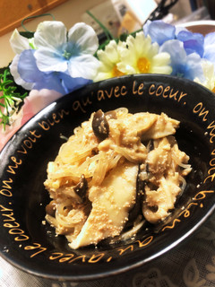 白滝と茸のたらこクリーム煮★村上春樹風-レシピのメイン写真