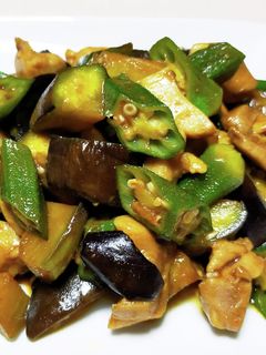 オクラと鶏もも肉の甜麺醤炒め-レシピのメイン写真