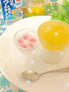 飲むヨーグルトでフルーツヨーグルトゼリー-レシピのメイン写真