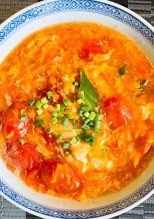 中華　ふわっと　　　　卵とトマトのスープ-レシピのメイン写真