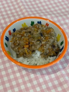 甘口肉みそ丼(1歳半ころ~)-レシピのメイン写真