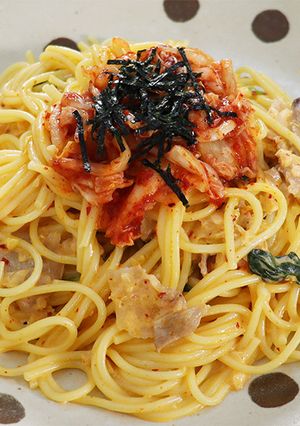 濃厚～美味♡キムチクリームパスタ-レシピのメイン写真