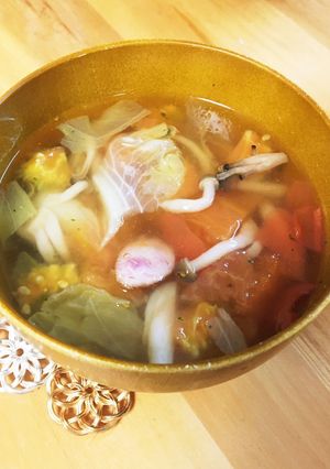 給食の「トマトとレタスのスープ」♡5分-レシピのメイン写真