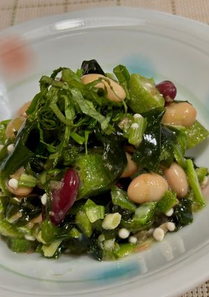 オクラと蒸しサラダ豆の和え物♪-レシピのメイン写真