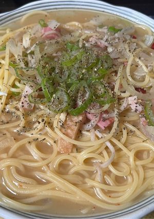 そば湯のコンソメスープスパ-レシピのメイン写真