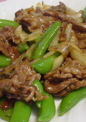 牛肉とスナップえんどうの炒め物-レシピのメイン写真