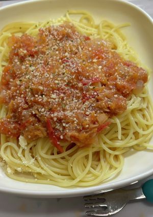 離乳食後期　簡単トマツナパスタソース-レシピのメイン写真