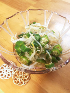 給食の「おくらともやしのごま酢あえ」♡-レシピのメイン写真