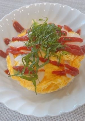 レンジで作る！オムライス風卵のっけ丼-レシピのメイン写真