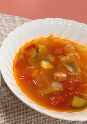 市内産野菜たっぷりトマトスープ-レシピのメイン写真