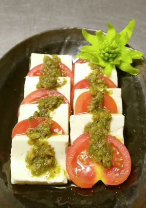 ふきオイルソースの豆腐カプレーゼ-レシピのメイン写真