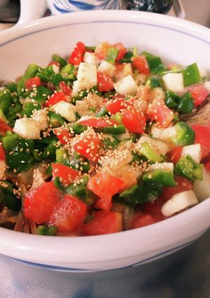 鯵の一夜干しに夏野菜の甘酢醤油タレon！-レシピのメイン写真