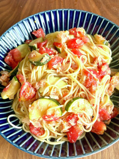 ツナと夏野菜のマリネの冷製パスタ-レシピのメイン写真