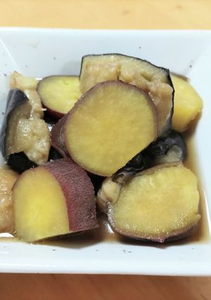 さつまいもと揚げナスの煮浸し-レシピのメイン写真