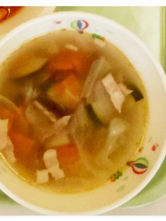 【坂下町学校給食】夏野菜たっぷりスープ-レシピのメイン写真