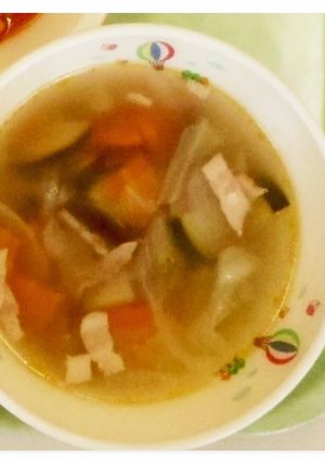 【学校給食】夏野菜たっぷりスープ-レシピのメイン写真