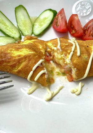 ふわっトロ豆腐チーズとトマトのオムレツ-レシピのメイン写真