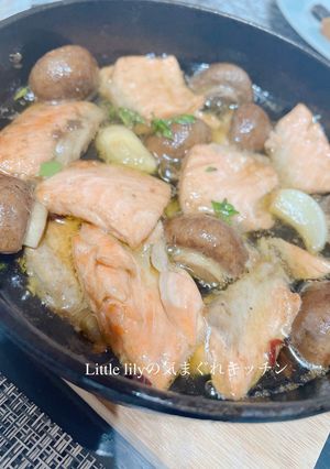 刺身サーモンのアヒージョ-レシピのメイン写真