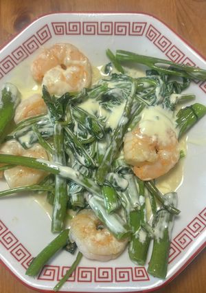 エビマヨ　空芯菜-レシピのメイン写真